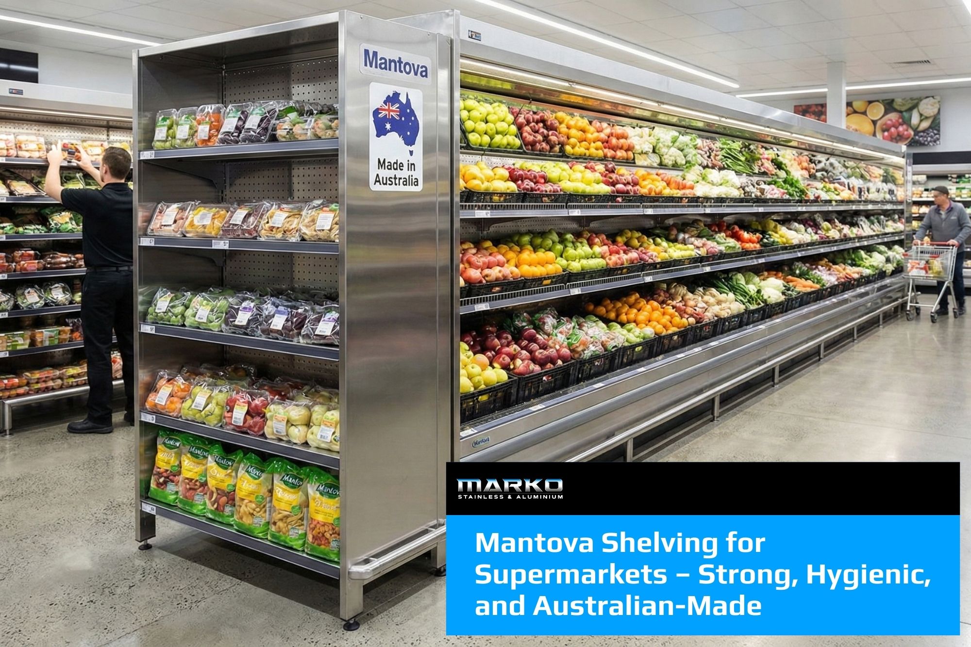 Mantova Shelving for Supermarkets – Strong, Hygienic, and Australian-Made