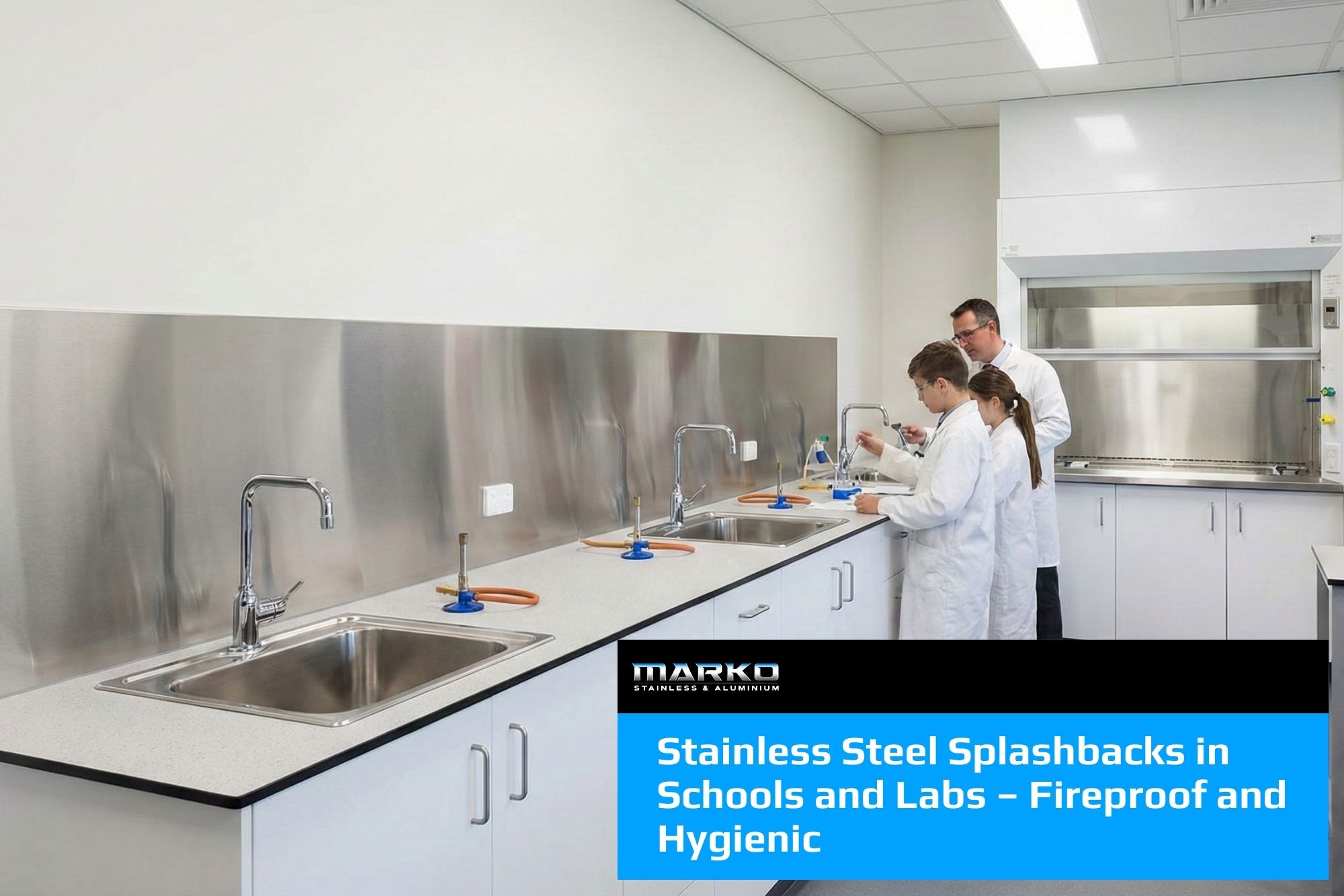 Stainless Steel Splashbacks | Fireproof & Hygienic for Schools and Labs
