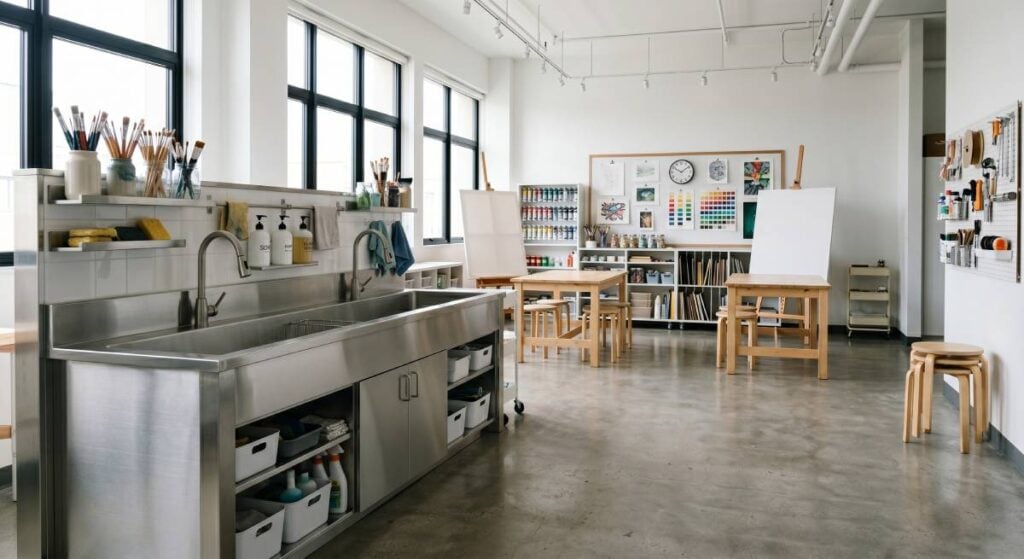 Stainless Steel Art Troughs for Schools and Education Spaces -